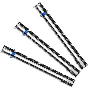 Frienda Sliding Gauge Sewing Measuring Tool Stainless Steel Quilting Ruler for Knitting Crafting Sewing Beginner Hemming Measuring (6 Pieces)