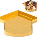 Tellingyou 13.7'' Fillable Grad Cap Cardboard Serving Tray for Charcuterie 2026 Graduation Decoration Fillable Paper Mache Candy Cutouts Congrats Cardboard Box for Grad Party Supplies(Gold)