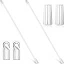 2 Pieces Blind Wand Vertical Blinds Replacement Parts Blind Stick Rod with Hook and Grip Clear for Window(Plastic,12 Inch)