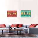 6 x Cute Movie Theatre Gaming Room Snacks Sign - Let's All Go To The Lobby Vintage Wall Decor 12" * 8" (030) (Red)