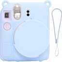 Instant mini 12 Camera Protective Case Compatible with Instax Mini 12, Mini 12 Camera Soft Case Cover Rubber Camera Sleeve with Removable Lens Cover, Includes a Wrist Strap (Sky Blue)