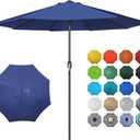 Blissun 10FT Outdoor Patio Umbrella, Outdoor Table Umbrella, Yard Umbrella, Market Umbrella with 8 Sturdy Ribs, Push Button Tilt and Crank