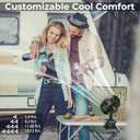 10000mAh Clip On Fan, 42H Run, Quiet & Auto Oscillating Table Fan, Rechargeable 4 Powerful Speeds, Battery Operated Desk Fan for Camping Outdoor Travel RV Home Bedroom Office Co-Branded with AMACOOL