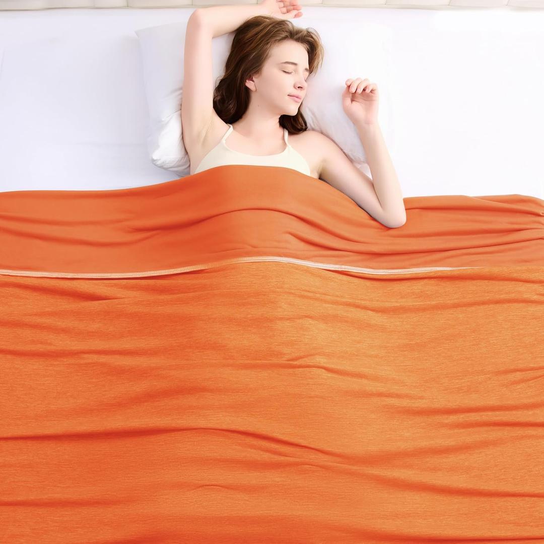 Topcee Cooling Blanket (90"x90"Queen Size) for Night Sweats Absorbs Heat to Keep Adults Cool on Warm Nights, Q-Max 0.5 Cooling Blankets for Hot Sleepers, Ultra-Cool Lightweight Blanket for Bed