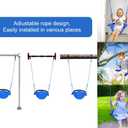 Hand-Knitting Toddler Swing, Swing Seat for Kids with Adjustable Ropes, Little tikes Swings Set, for Outdoor Indoor, Playground, Backyard (Blue)
