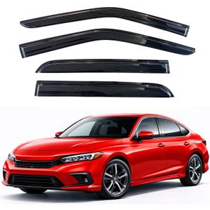 KPY Rain Guards Fit for 2022-2026 Honda Civic, Out-Channel Window Visors Vent Wind Deflectors 4PC, Car Accessories for 22-26 Civic