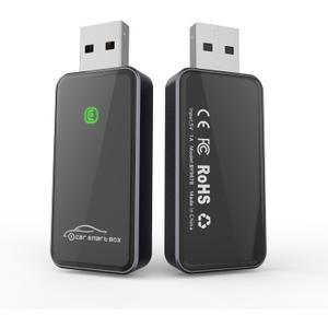 Wireless Carplay Adapter Converts Wired to Wireless Carplay Dongle for Wireless Control Plug & Play Carplay Fit for iPhone 6 or Above & Apple iPhone iOS 10+ Black (Carplay)