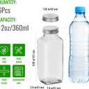 12 oz Glass Juice Bottles with Lids 6 Pack | Reusable & Leakproof Juicing Jars with Airtight & Sipping Lids, Straws & Brushes for Travel, Office, Home, Gym