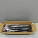 Tension Curtain Rod, Extra Long Outdoor Curtain Rod 43-100 Inch Adjustable, 1.1 Inch Diameter Thick Heavy Duty Black Shower Curtain Rod, Stainless Steel Shower Rod for Bathroom No Drilling, No Rust