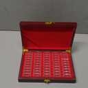 1Pc Wooden Coin Box for Collectors Portable Coin Holder Storage Case with Buckle Closure for Commemorative Coins Slots Home Decor Coin Enthusiasts
