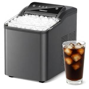 VIBOFROST Nugget Ice Maker Countertop – Premium Stainless Steel, Chewable Sonic Ice, 2000+ Ice Pellets Daily, Ready in 6-10 Minutes, Self-Cleaning & Innovative Anti-Scale System (Grey)