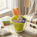 Beach Bucket Toy Set 9 Piece 1 Bucket 2 Shovels 1 Rake 5 Sand Molds