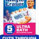 Mr. Clean Magic Eraser Sponge, Bathroom Cleaner, Shower Cleaner, Tub Cleaner, Soap Scum Remover, Bathroom Cleaning Supplies, Dawn Cleaning Power with Febreze Lavender Scent, Ultra Bath, 5ct (5 Count (Pack of 1))