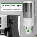 Cup Dispenser, Pull Type Water Cooler Cup Holder Fit 3oz-5oz Disposable Paper Plastic Cups, Wall Mount Bathroom Mouthwash Cups Dispenser with Paste for Home Office Hospital (White)