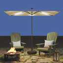 Helios&Hestia 6.5x10 ft Solar Powered Rectangular Outdoor Market Patio Umbrella with LED Lights and Tilt, Providing Shade for Rectangle Tables for Garden, Deck, Pool