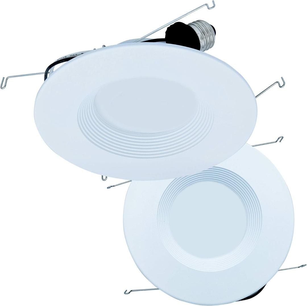 High Performance LED Light, A7/5 CCT Dimmable, Baffle Design, 5/6" Downlight, 14 Watt, 1200 Lumens, 5 Color Temperature Adjusment, Easy to Install, ES Qualified, UL Listed (1) White