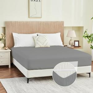 King Fitted Sheet Only, Corner Straps Ultra Soft Brushed Microfiber Hotel Quality Bottom Sheet, Deep Pocket Fits 8-14 inches Mattresses, Luxury Durable Sheets for King Size Bed, Steeple Gray