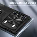 VEGO for Galaxy S22 Ultra Case with Slide Camera Cover, Built-in 360 Rotate Ring Kickstand Magnetic Shockproof Cover Case for Samsung Galaxy S22 Ultra 5G 6.8 inch 2022 Armor Style - Black