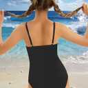 Girl Swimsuit One Piece Bathing Suit Cutout Adjustable Straps Padded High Waisted Girls Swimwear (Black, 15-16 Years)