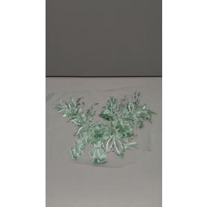 PEPPERLONELY 3D Beaded Flower Sew on Embroidered Lace Applique Wedding Dress Bride's Gown Headdress Adornment DIY Patch Clothing Accessories, 13.5 x 8.5 Inches, Green