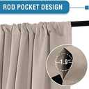 H.VERSAILTEX 100% Blackout Curtains for Bedroom Thermal Insulated Curtains & Drapes Blackout Curtains 84 Inches Long Rod Pocket Curtains for Living Room with Black Liner 2 Panels Set, Natural Sand