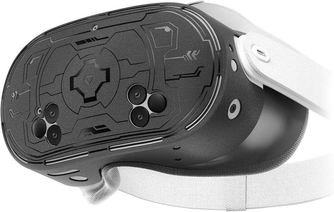 Geekria VR Headset Protective Shell Compatible with Meta Quest 3S, Light & Durable Front Face Cover Accessories, Anti Slip Scratchproof TPU Hard Shell Cover Full Protection (Black)