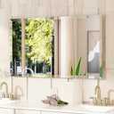 VocalStar Frameless Bathroom Mirror, 48" x 28" Rectangle Wall Mirror with Beveled Edge, Modern Decorative Vanity Mirrored for Living Room, Entryway, Bedroom | 1/4-Inch Shatterproof Glass