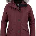 wantdo womens Winter Insulated Puffer Jacket (3X-Large Plus, Wine Red)