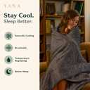 YANA Bamboo Cooling Blanket, 100% Bamboo Lyocell, Lightweight Breathable Blanket for Hot Sleepers, Bamboo & Down Alternative Fill, Machine Washable, Oeko-TEX Certified, 80 x 60 in, Queen
