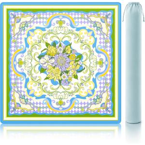 Floral American Mahjong Mat for Table 33" Rolled Packaging for Mahjong Set, Large