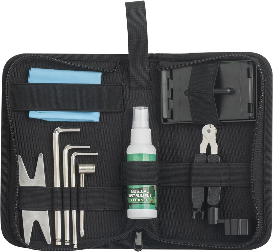 All-in-One Guitar Maintenance & Repair Kit with Carry Case, Essential Tools for Guitar and Bass Care