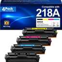 218A 218X Toner Cartridges 4 Pack - 3201DW 3301FDW Toner Replacement for HP 218A HP 218X, Works for HP Color Laserjet Pro 3201DW Toner, MFP 3301fdw 3201dw 3301cdw 3301sdw Printer | W2180A, No Chip