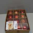 SHareconn 80mm Christmas Balls Ornaments,12PCS Colored Shatterproof Plastic Decorative Hanging Tree Decorations Baubles Set for Xmas Tree Decor Holiday Party Wedding Decoration with Lanyard,Red & Gold (8CM)