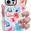 SOKAD Magnetic Summer Collage Phone Case for iPhone 15 Pro Max, Cute Beach Coastal Collage Pattern Compatible with Magsafe Matte Protective Case Cover with Screen Protector for Girls Women