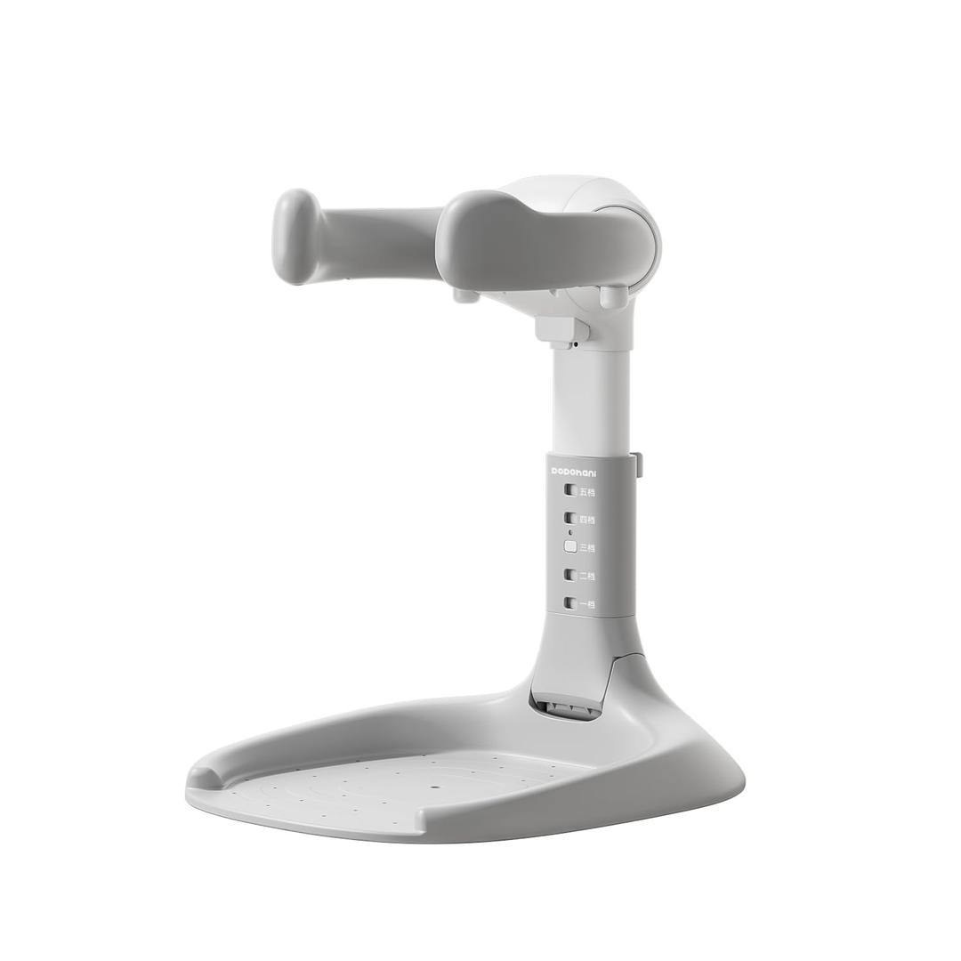 Baby Shower Stand, Baby Bath Support, Shower Standing Support with Adjustable Height and Armrest, Bath Stand with Anti-Skip and Shower Head Holder, Bath Essentials for Infants 