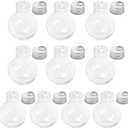 Ciieeo Light Bulb Shape Ball Bottle 3.07 Inch Clear Spherical Decorative Bottle for Christmas Ornament Candy Jar and Holiday Packaging