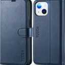 TUCCH Wallet Case for iPhone 13 6.1-inch, [RFID Blocking] [Card Slot] TPU Interior Protective Case, Magnetic Folio Shockproof PU Leather Stand Flip Cover Compatible with iPhone 13 2021, Dark Blue