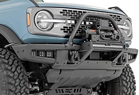 Rough Country High Winch Mount for 2021-2024 Ford Bronco - Fits 9,500LB+ Winches & 20" LED Light Bars, Off-Road Front Bumper Upgrade