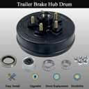 Heavy Duty 10" x 2-1/4" Trailer Brake Hub Drum, 5 on 4.5" for 3500 Lbs Axle | Direct Replacement for 008-247-05, 84546 | Precision-Fit 5 on 4.5" Bolt Pattern | Durable Chrome Steel & Anti-Rust Coating