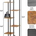 Plant Stand Indoor 7 Tier 8 Potted Metal Wood Plant Shelf, Multiple Flower Pots Corner Tall Plant Holder Stands for Living Room Balcony Bedroom, Rustic Brown