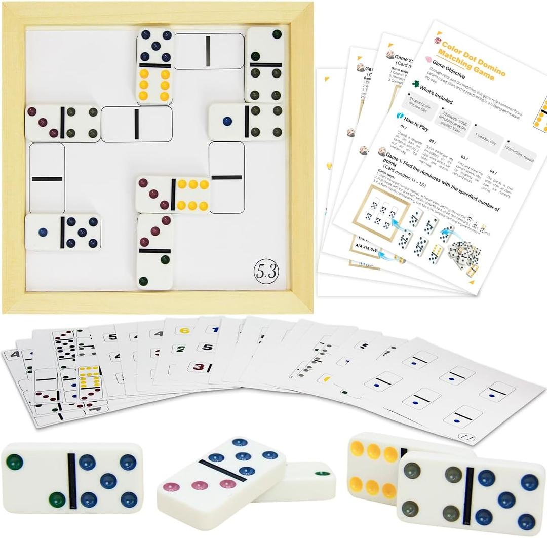 Matching The Domino Alzheimers for Elderly, Dementia Activities for Seniors, Activity Kits for Dementia Patients, Easy Memory for Seniors Men & Women Cognitive Craft Gifts