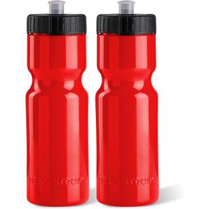 50 Strong Sports Water Bottles Reusable 22 oz BPA-Free Plastic Bottles with Pull Top Cap Made in USA Top Rack Dishwasher Safe Fits Most Bike Cages Brand