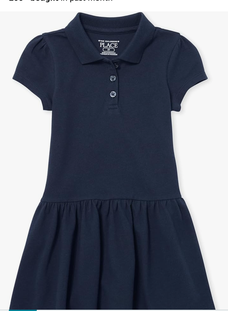 The Children's Place Baby Girls' and Toddler Short Sleeve Pique Polo Dress Drop Waist, 2T