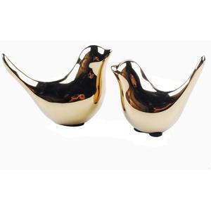 NWFashion Golden Ceramic Animal Figurines Home Decoration Furniture Desktop Display (Small+Medium)