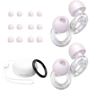 JUSTRVN Ear Plugs for Concert, 2 Pairs of Noise Reduction Earplugs 25dB-30dB with 8 Ear Tips&Carry case,Reusable Hearing Protection earplugs for Sleep,Social,Work,Focus&Noise Sensitivity