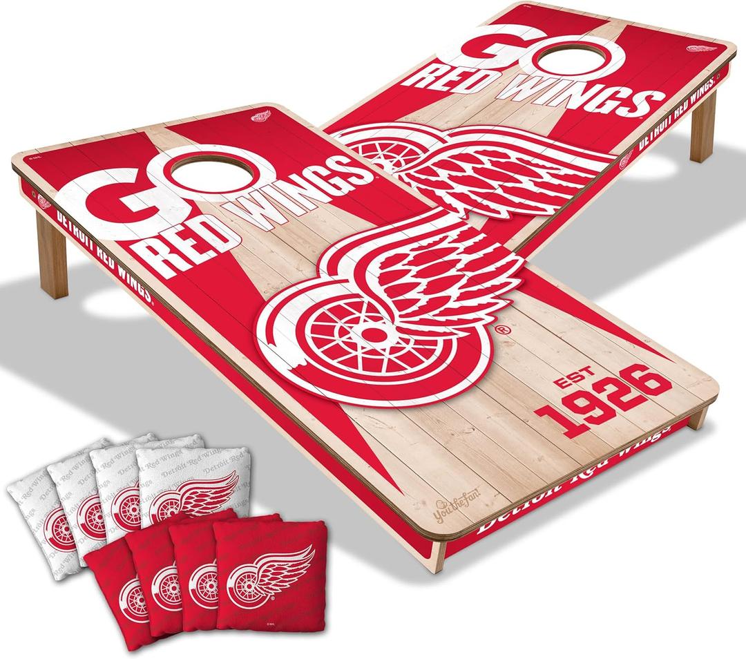 YouTheFan NHL 2 x 4 Professional Wood Cornhole Game with Logo Bags (Team Colors)