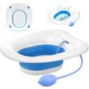 xemieau Sitz Bath, Sitz Bath for Toilet Seat, Postpartum and Hemorrhoids Care Kit - Yoni Steam Seat - Foldable Portable Basin soak - Universal Fit for Standard Toilets