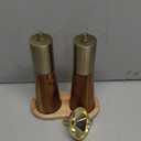 Gold Salt and Pepper Grinder Set,Wooden Pepper Grinder, Manual Salt and Pepper Mill,Adjustable Thickness,Stainless Steel Top,Suitable For Kitchen,Barbecue,Picnic,2 Packs for Refillable Pepper Grinder