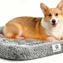 Mora Pets Self Warming Cat Bed Self Heating Pet Pad with Bolster and Foam Washable Removable Cover Non Slip Thermal Sherpa Fabric Pet Mat Grey 23 Inch