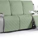 VANSOFY Waterproof Recliner Couch Covers, Sofa Covers 1-Piece Washable Reclining Sofa Cover Non-Slip Furniture Protector with Elastic Straps Pocket for Dogs, Pets(Light Green,3 Seater)